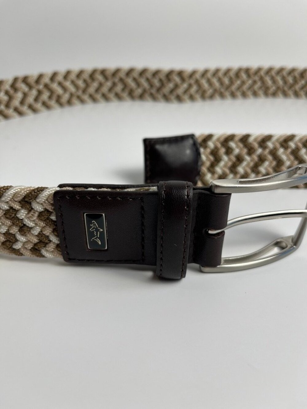 Greg Norman Performance Woven Braided Golf Belt Beige Size 40 - Picture 5 of 8